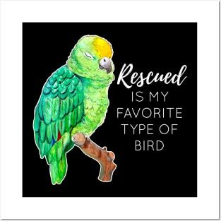 Rescued is my Favorite Type of Bird - Rescue Parrot Posters and Art